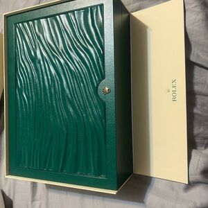 Rolex Green and Cream Watch Box